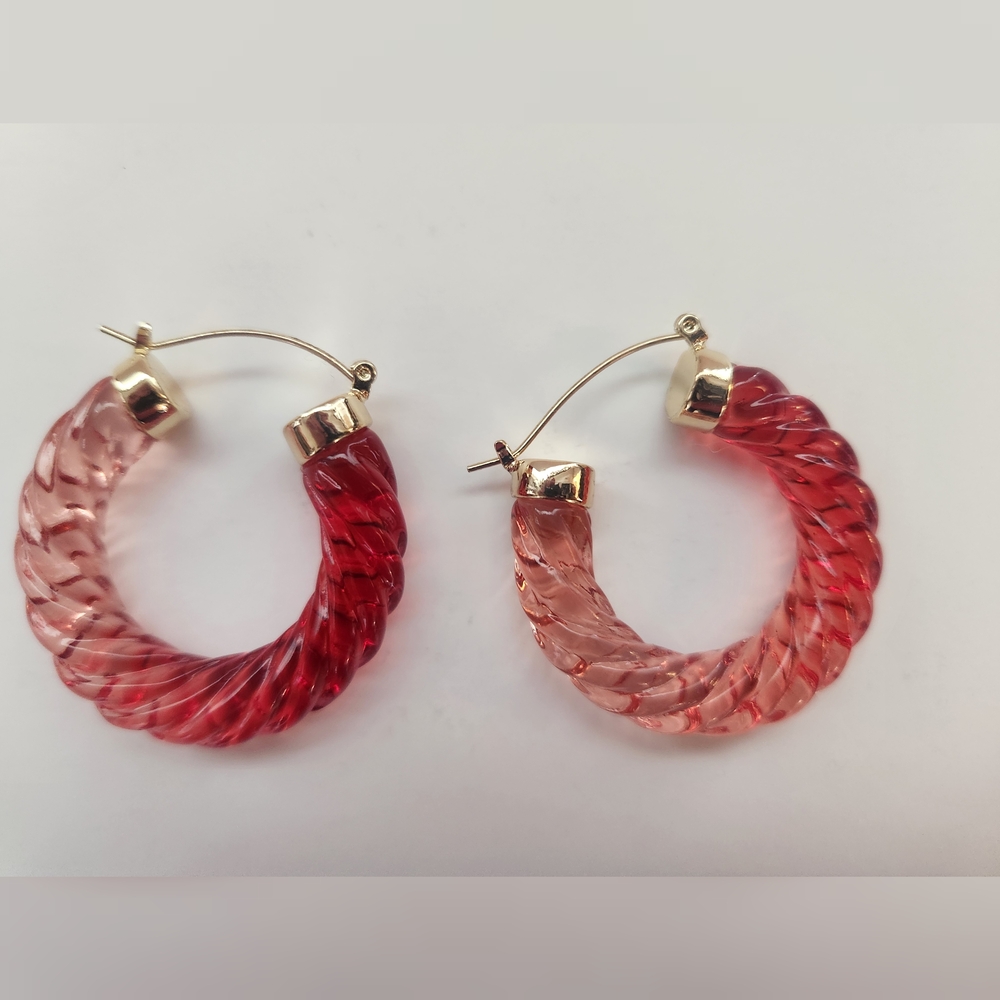 MIA CHARRO Ombre Twisted Hoop Earrings